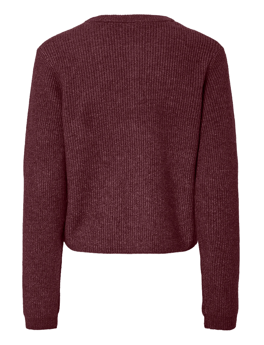 Pieces - PCSILLY LS O-NECK KNIT CARDIGAN NOOS BC - cardigans - tawny port - 2