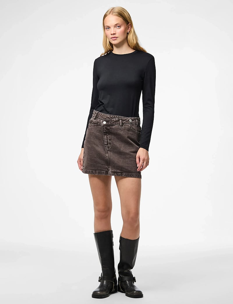 Pieces - PCSELMA MW DENIM SKIRT D2D FSY - jeanskjolar - hot fudge - 5