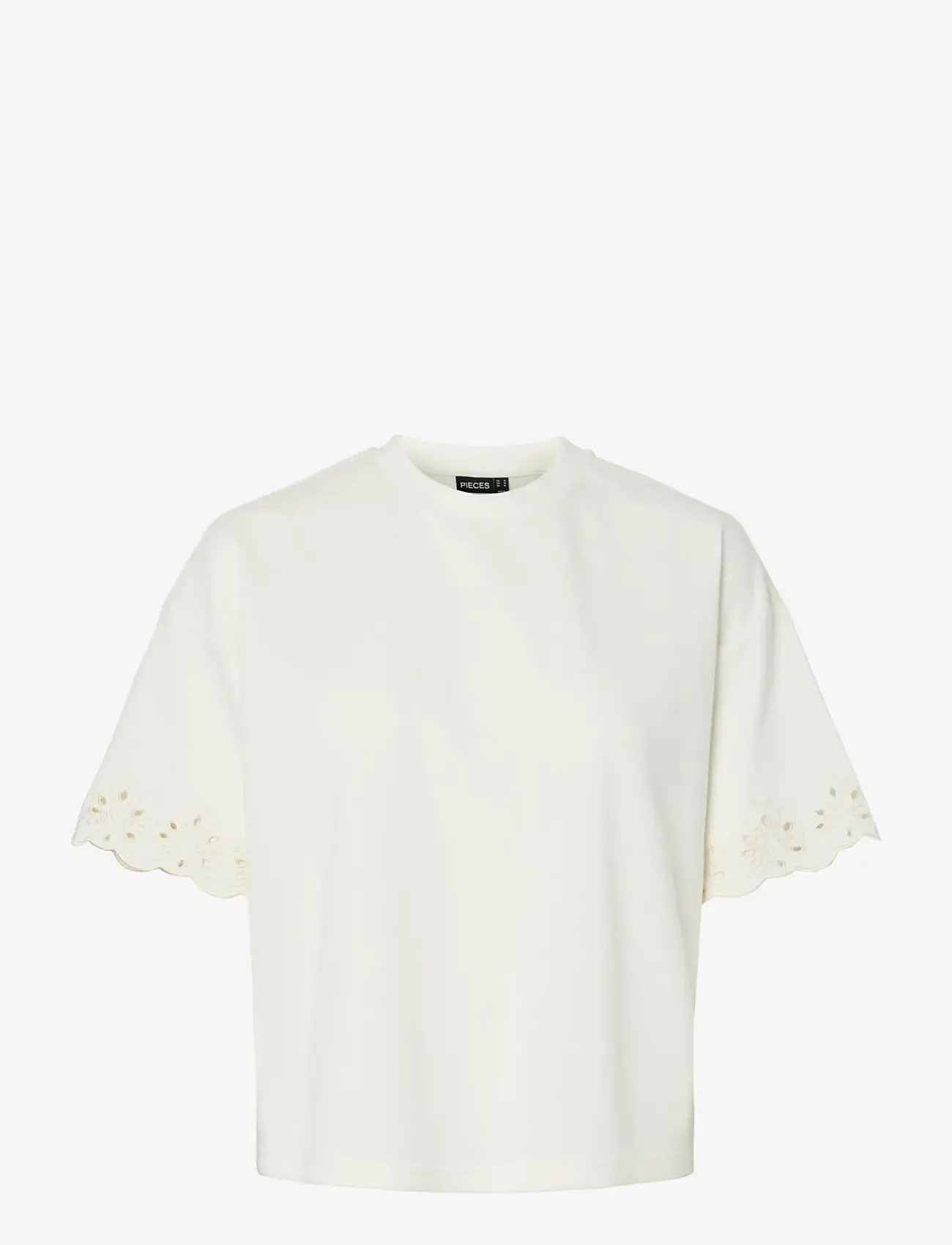 Pieces - PCCHILLI SUMMER SS BRODERI TEE JRS BC - laveste priser - cloud dancer - 1