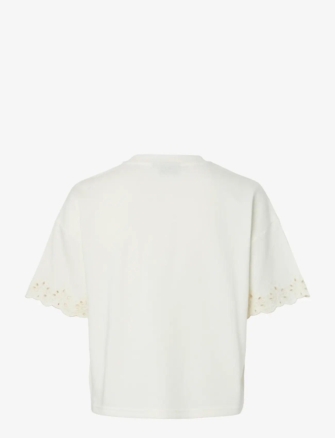Pieces - PCCHILLI SUMMER SS BRODERI TEE JRS BC - laveste priser - cloud dancer - 2