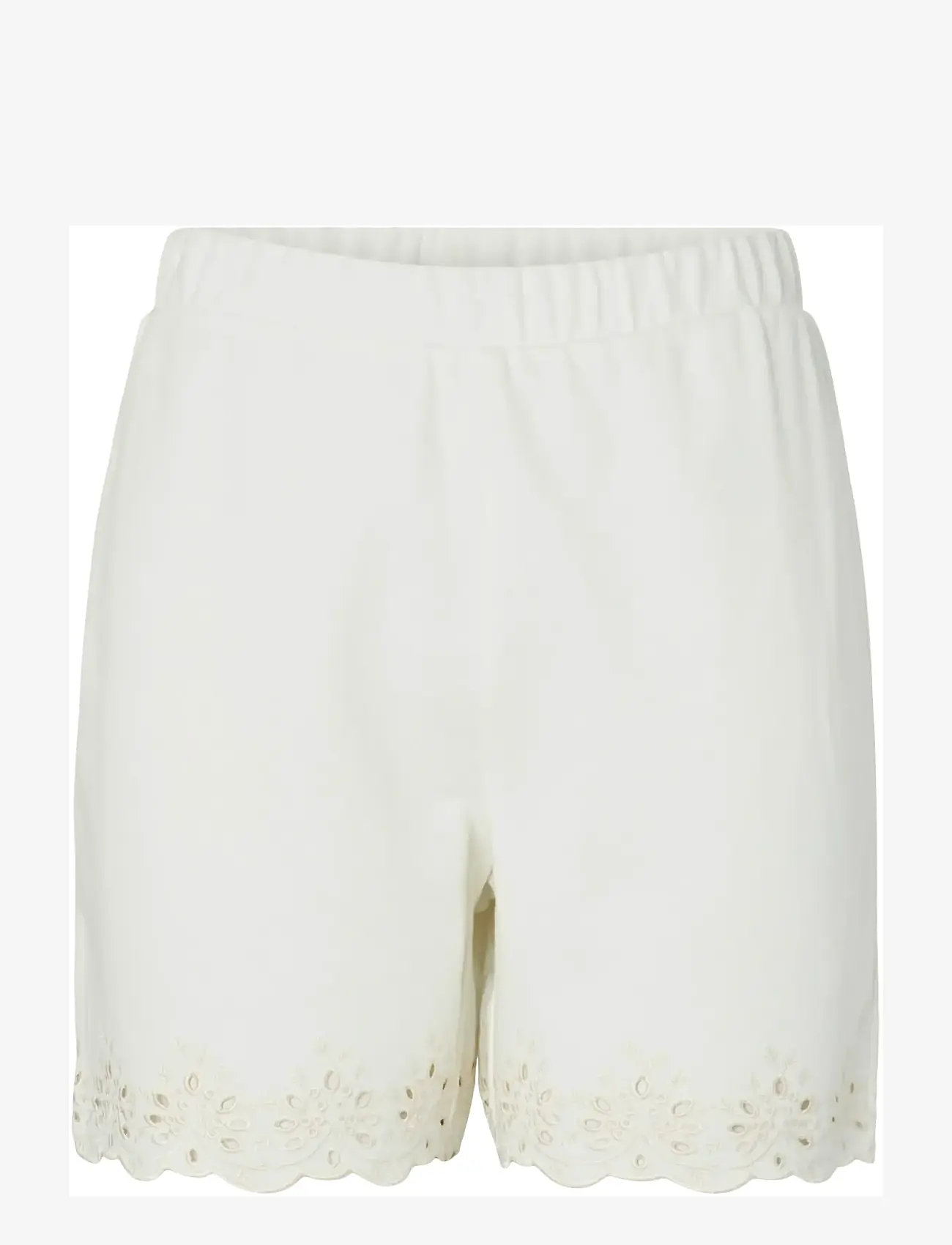 Pieces - PCCHILLI SUMMER HW BRODERI SHORTS JRS BC - sweatshorts - cloud dancer - 1