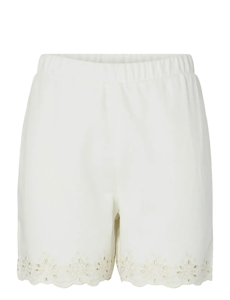 Pieces - PCCHILLI SUMMER HW BRODERI SHORTS JRS BC - sweatshorts - cloud dancer - 1