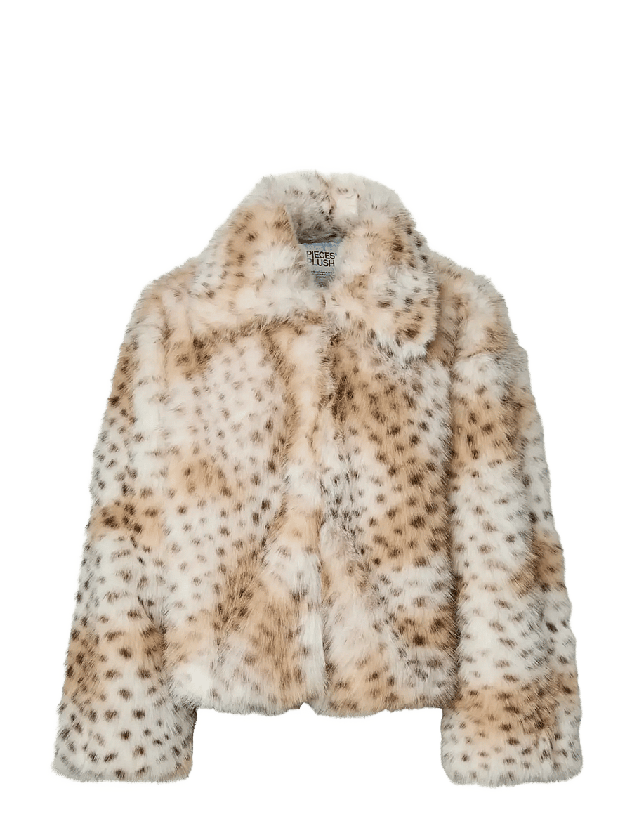 Pieces - PCPLUSH SHORT FLUFFY JACKET - kunstpelz - cloud dancer - 1
