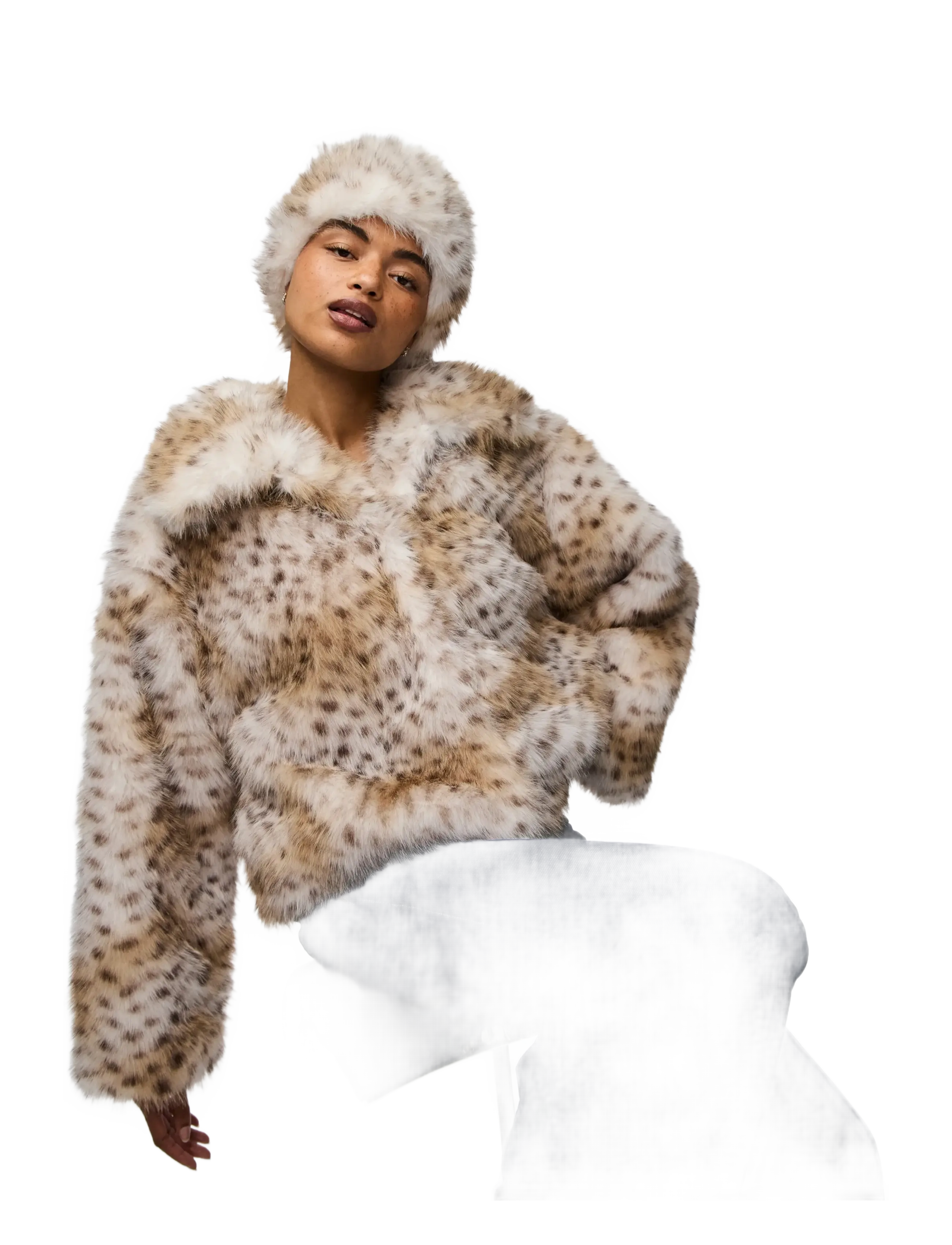 Pieces - PCPLUSH SHORT FLUFFY JACKET - kunstpelz - cloud dancer - 5