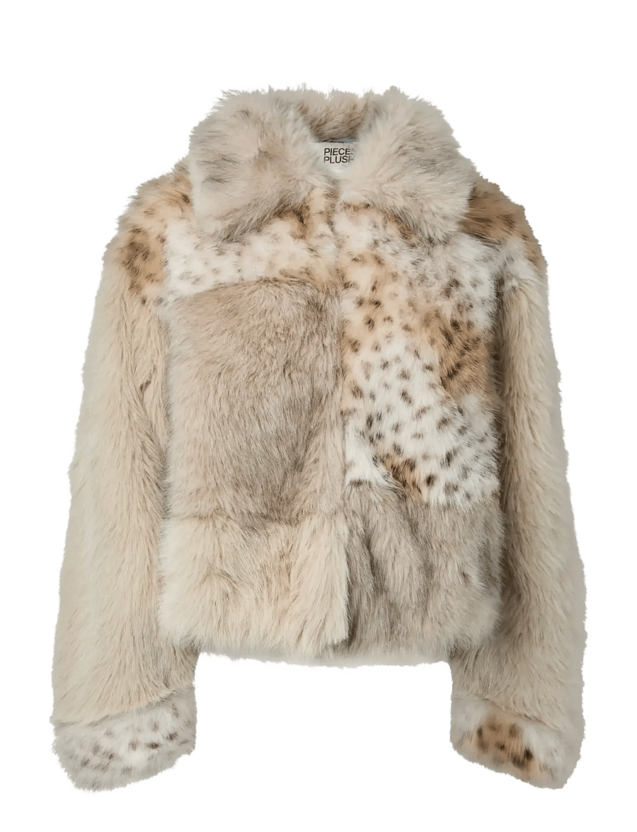 Pieces - PCPLUSH SHORT FLUFFY JACKET - kunstpelz - porpoise - 1