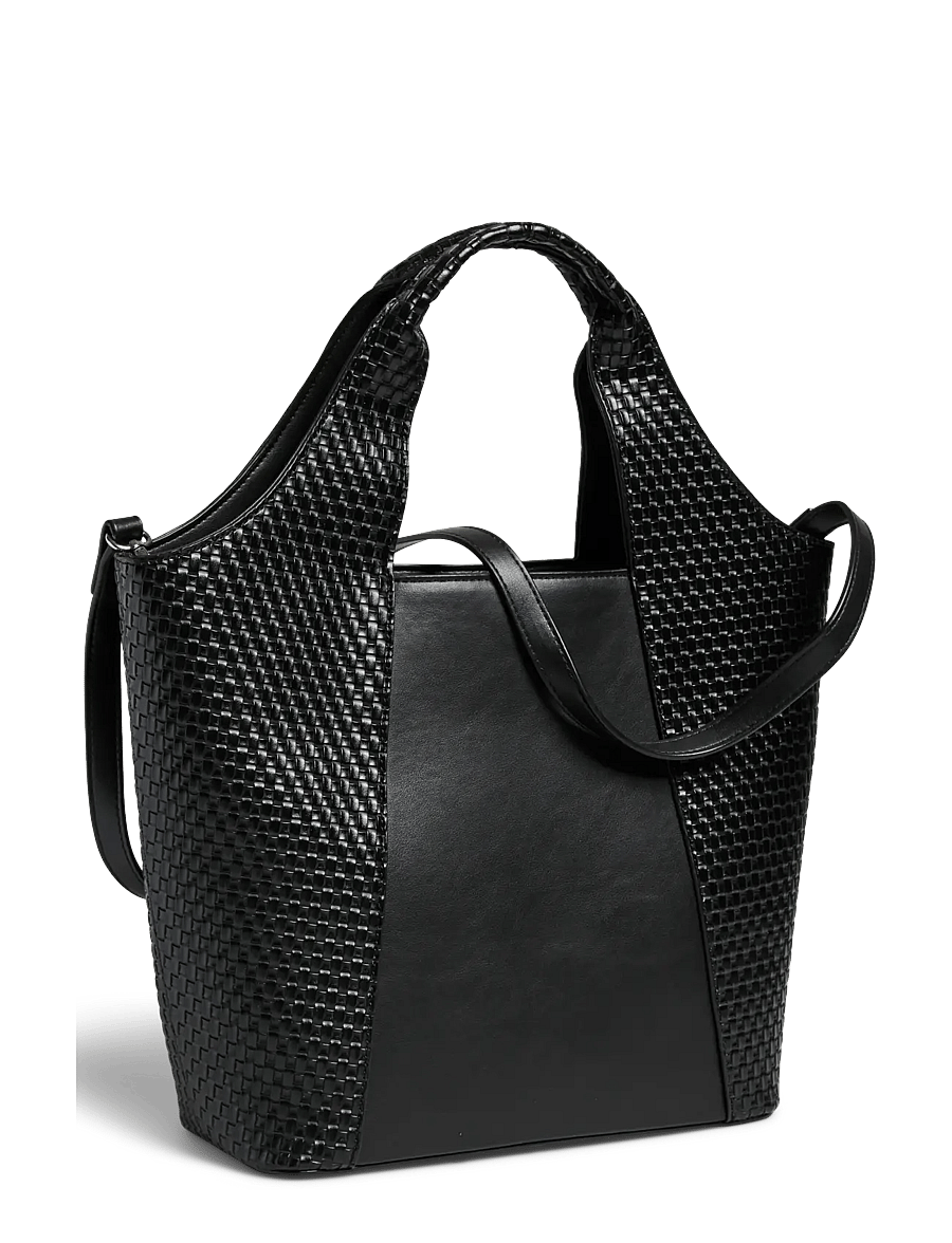 Pieces - PCGINURLA BRAIDED CROSS BODY BAG - umhängetaschen - black - 1