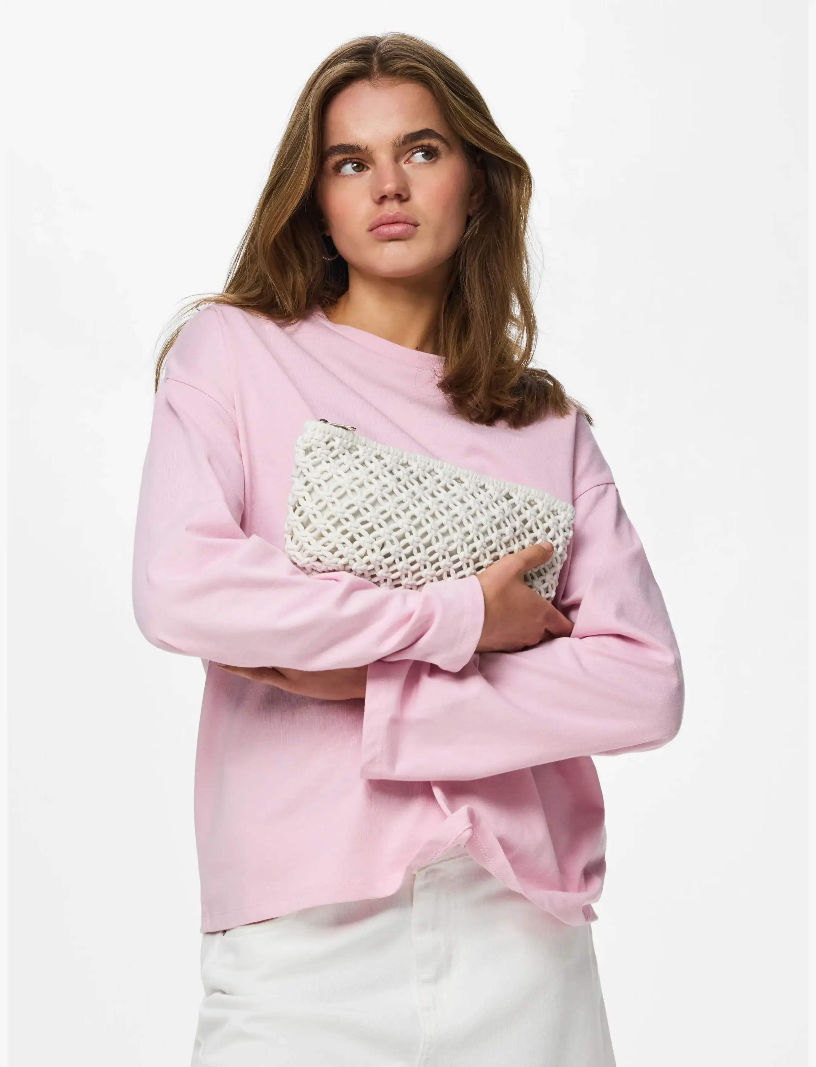 Pieces Pcganna Crochet Clutch, One Size, Cream, Tasker > Clutches, Dame