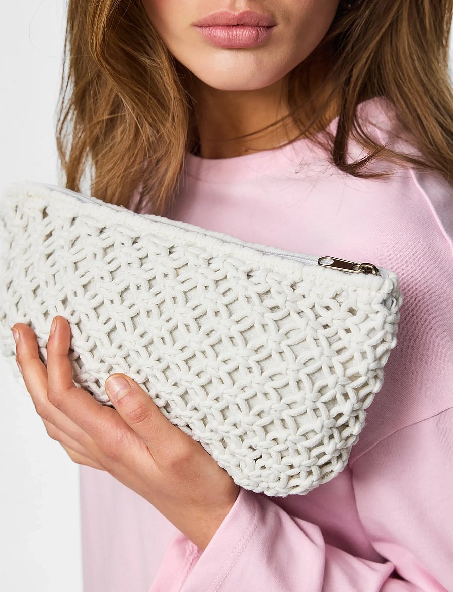 Pieces - PCGANNA CROCHET CLUTCH - special occasions - cloud dancer - 2