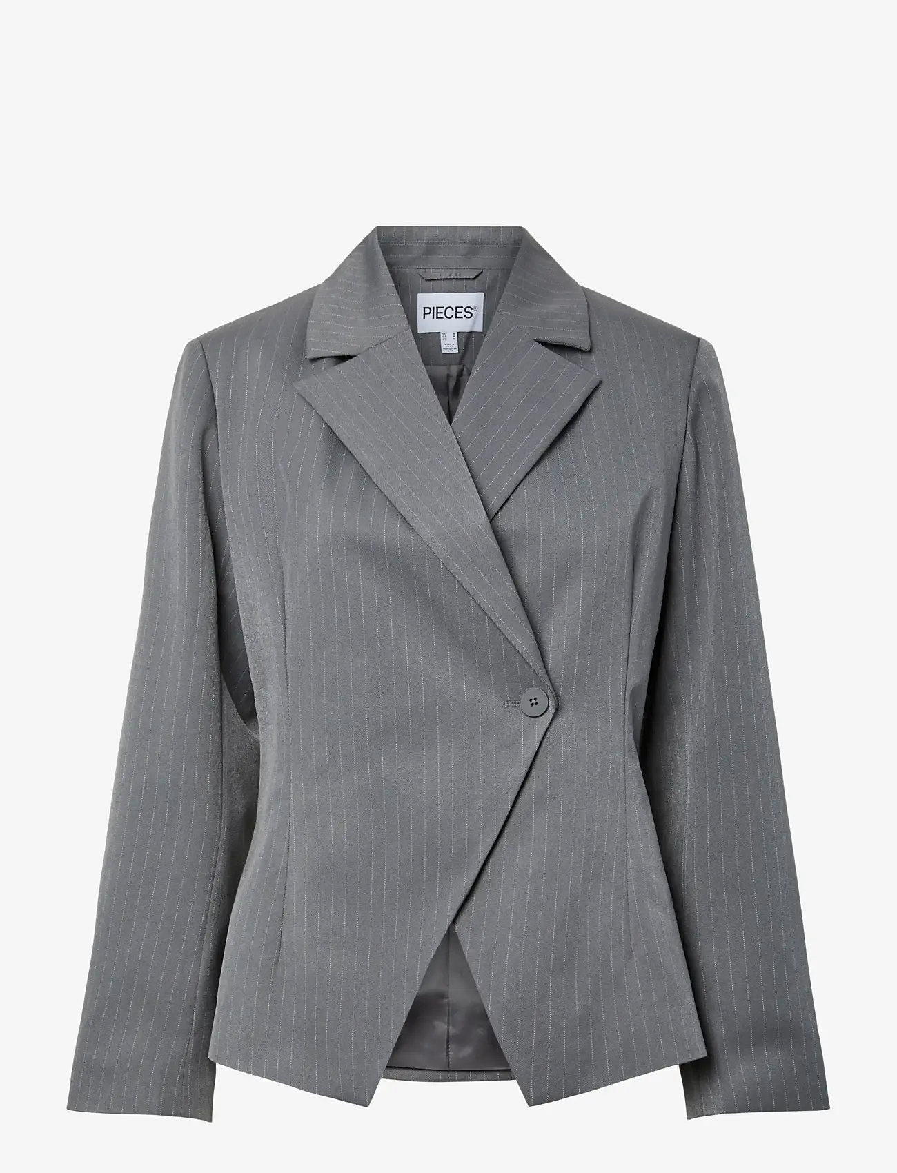 Pieces - PCFALKA LS FITTET PINSTRIPED BLAZER D2D - einreihige blazer - grey pinstripe - 1
