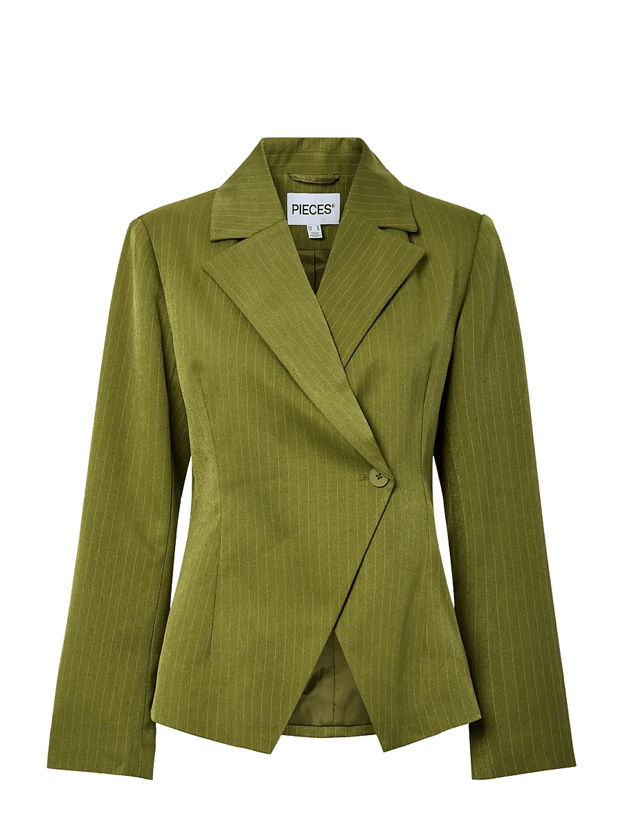 Pieces - PCFALKA LS FITTET PINSTRIPED BLAZER D2D - enkeltradede blazere - sphagnum - 1