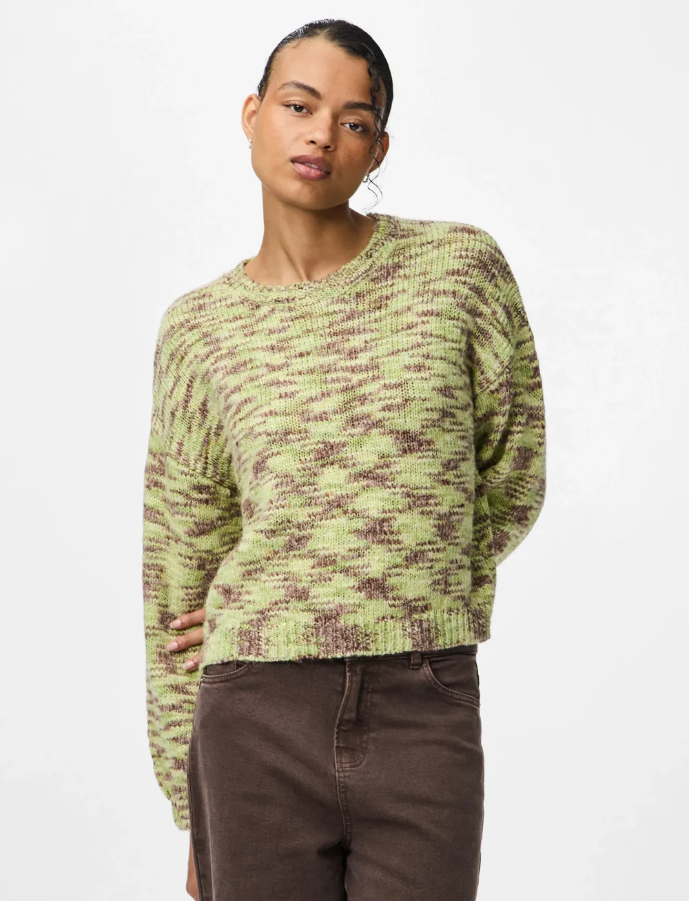 Pieces - PCFILLA LS O-NECK PULLOVER KNIT D2D - pullover - sphagnum - 0