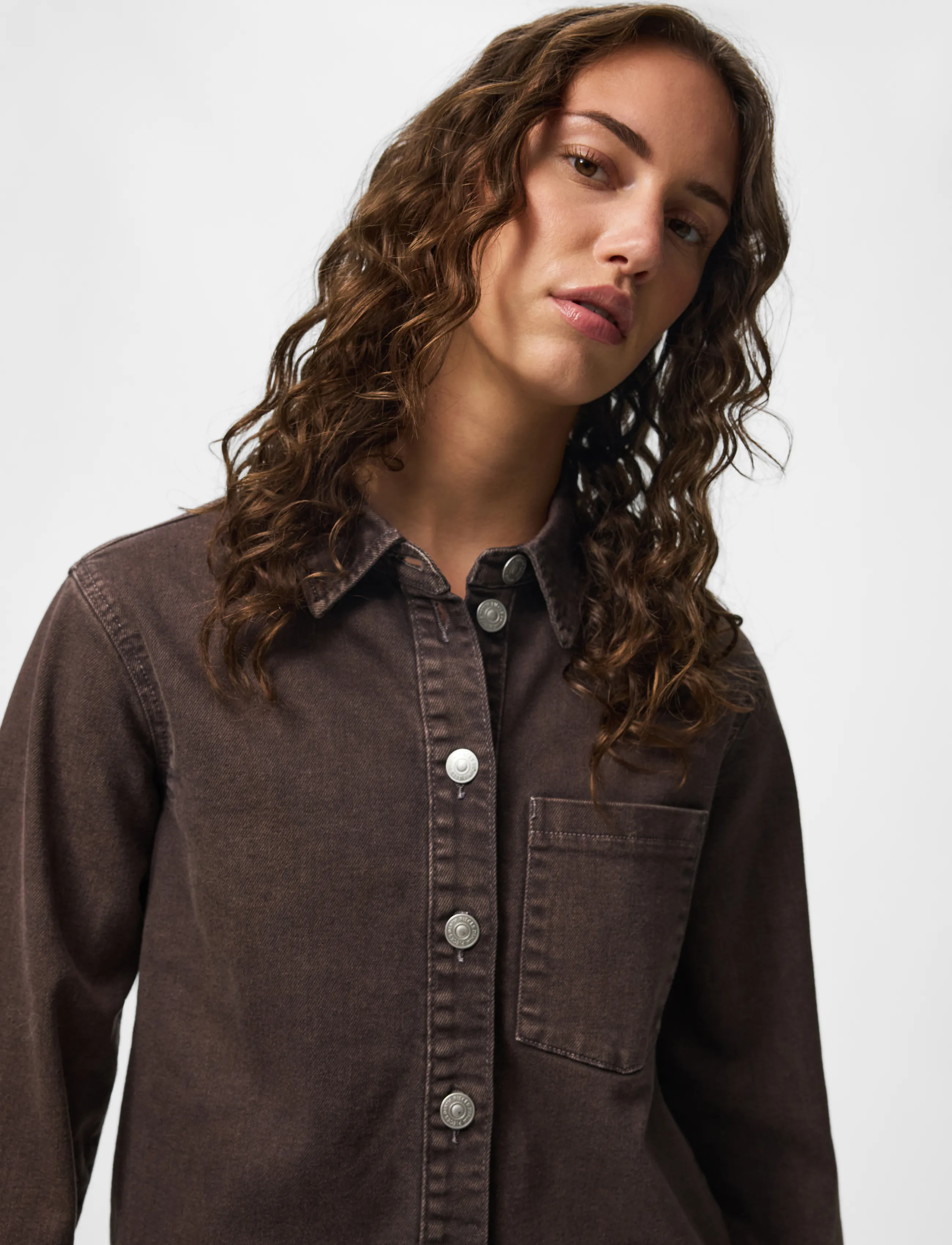 Pieces PCSILKE LS SHIRT DNM BC - Hemden - HOT FUDGE / brown