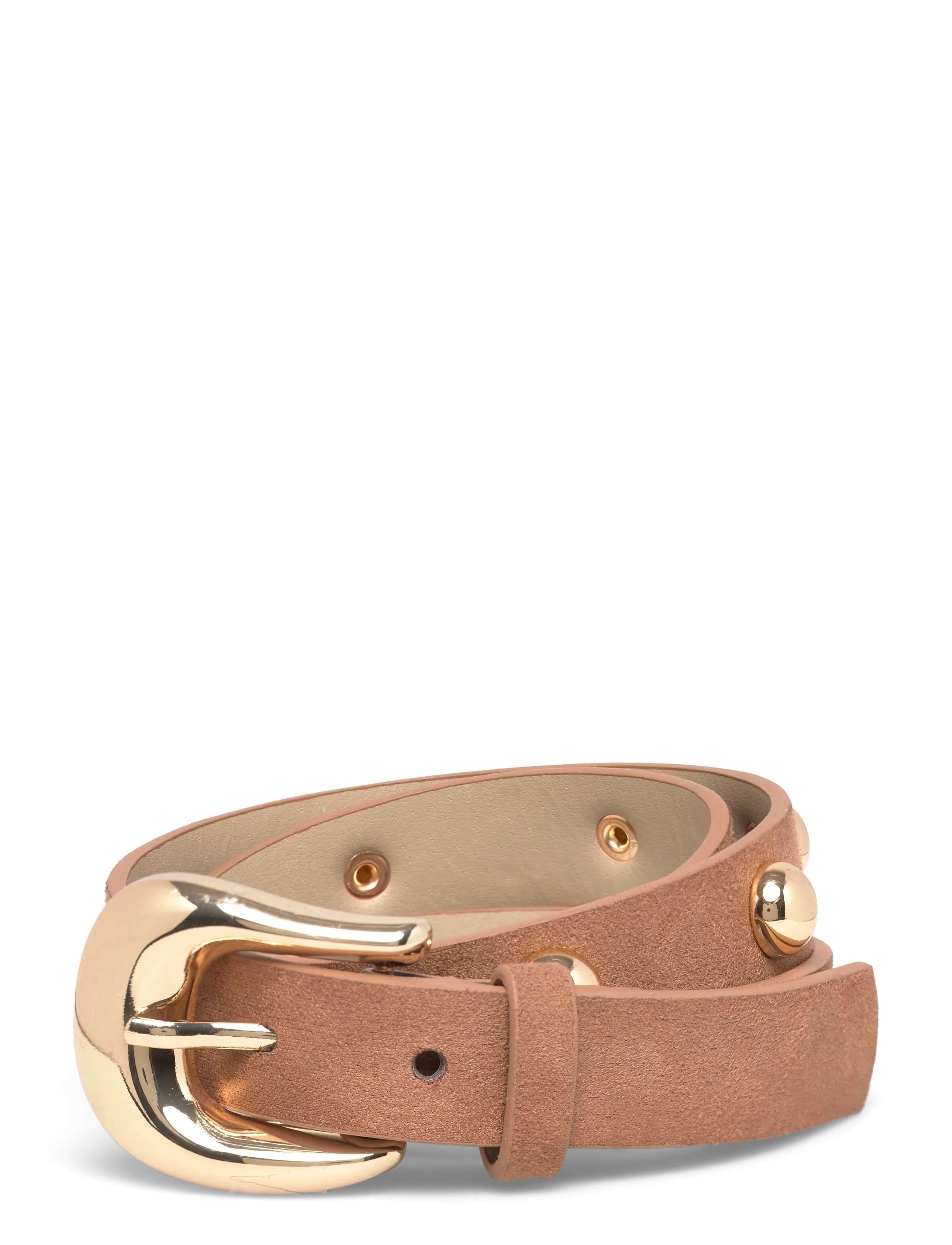 Pieces Pcgessica Stud Jeans Belt, 95, Brown, Belts > Casual Belt, Dame