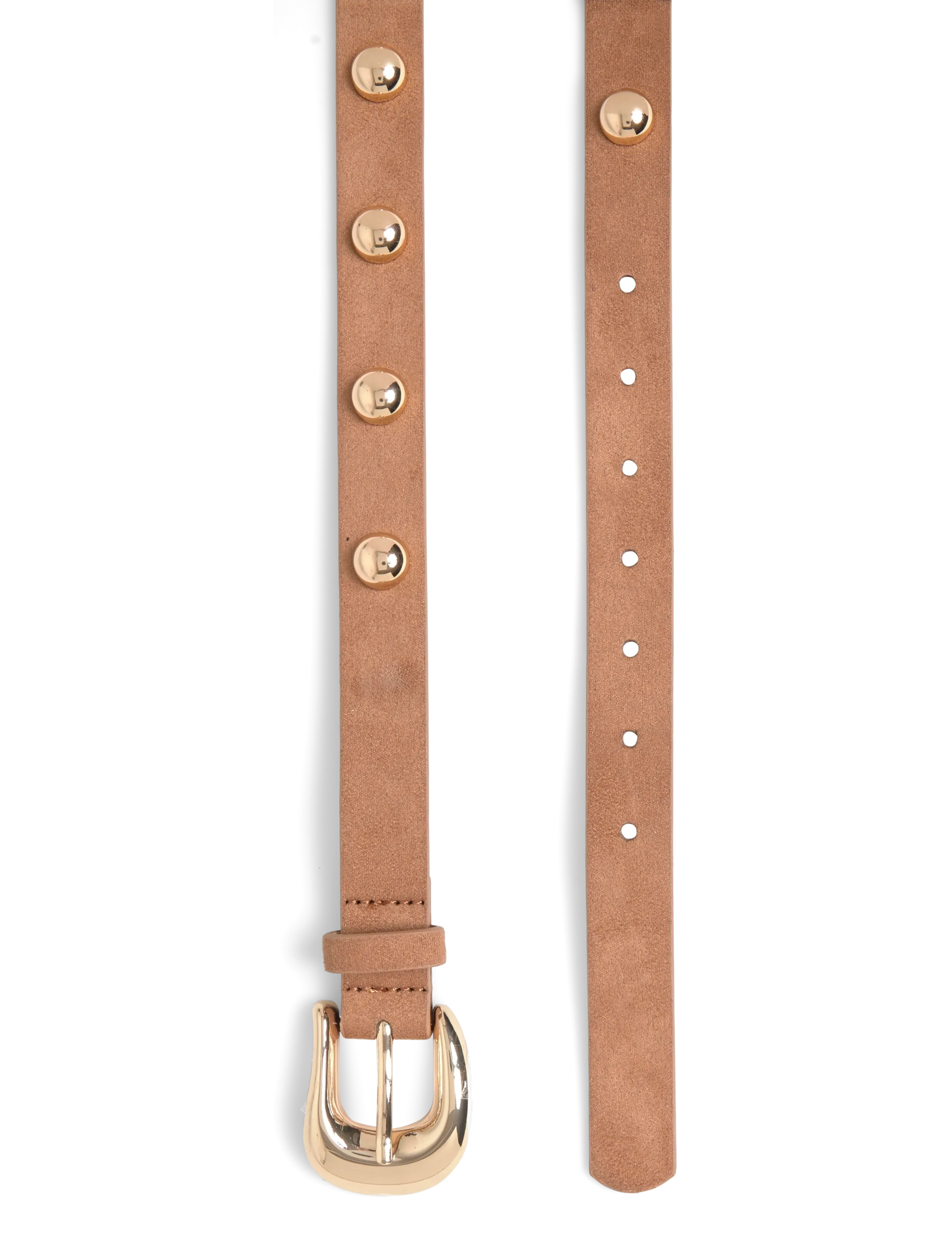 Pieces - PCGESSICA STUD JEANS BELT - vardagsskärp - rawhide - 1
