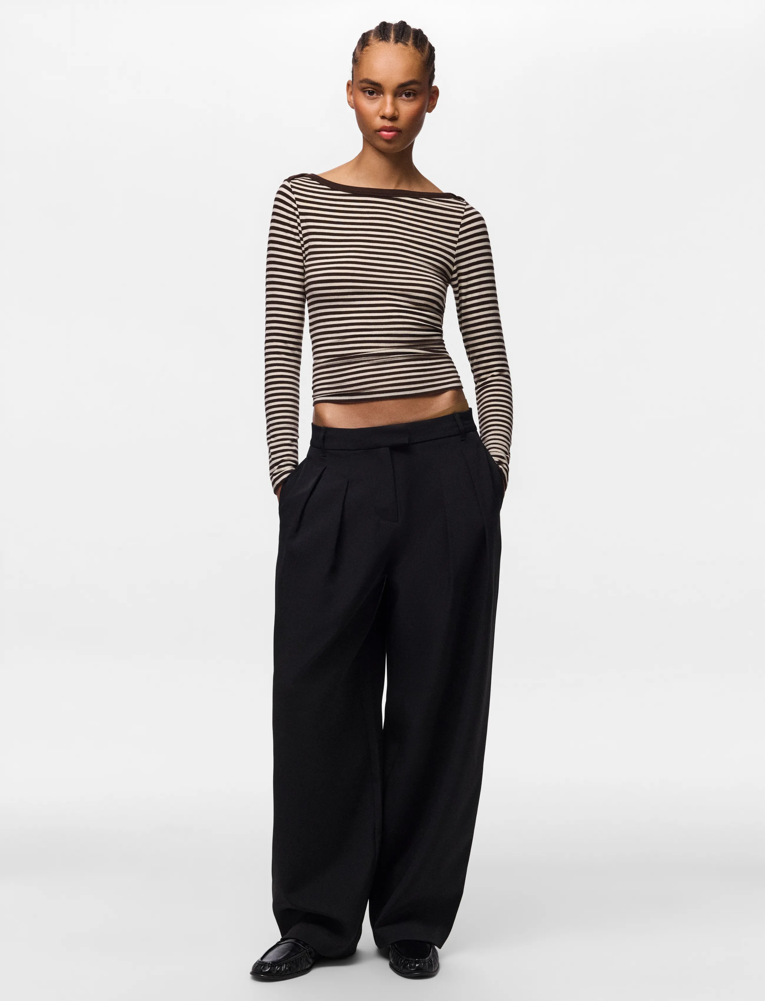 Pieces PCOLIVIA MW BARREL PANTS NOOS BC - Riided - BLACK / black