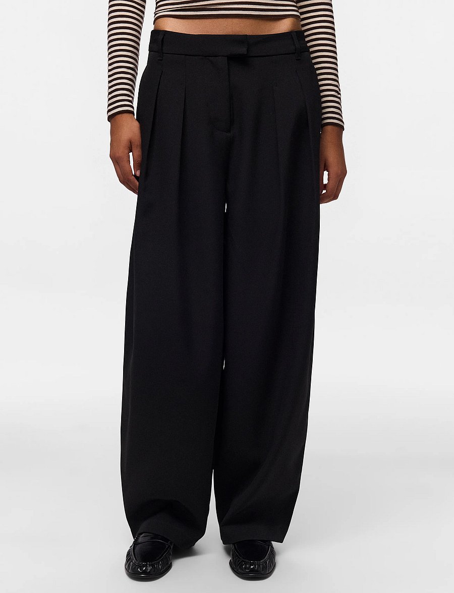 Pieces - PCOLIVIA MW BARREL PANTS NOOS BC - barrel-püksid - black - 4