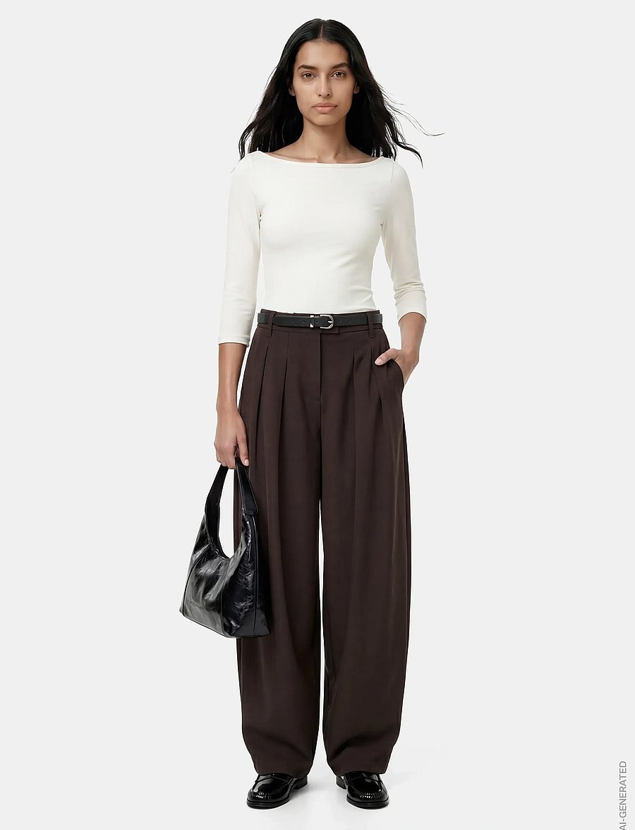 Pieces - PCOLIVIA MW BARREL PANTS NOOS BC - barrel-bukser - delicioso - 4