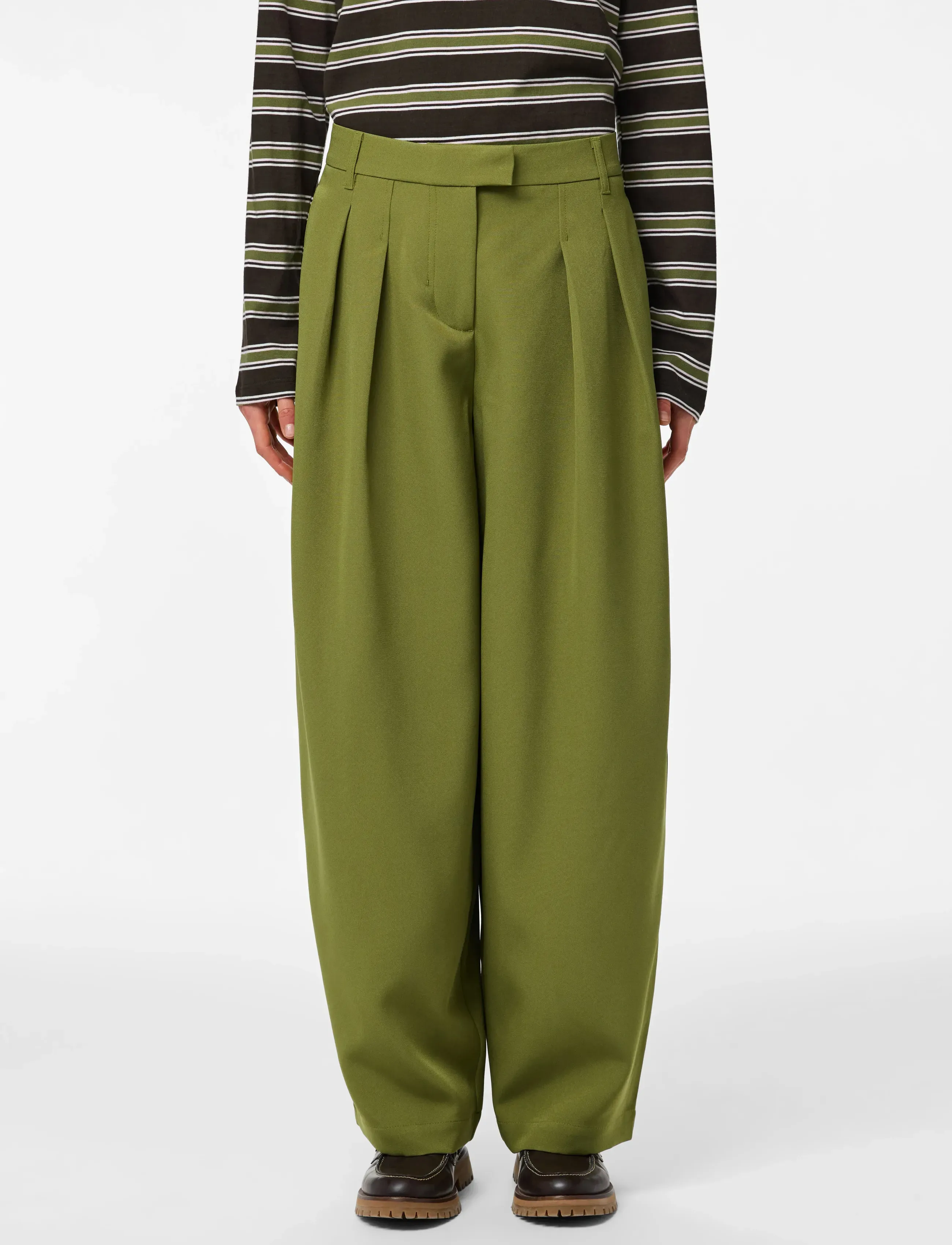 Pieces Pcolivia Mw Barrel Pants Noos Bc, XS, Khaki green, Trousers > Barrel Trousers, Dame