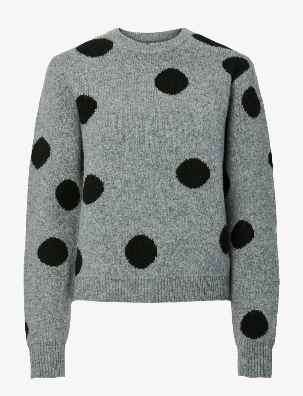 Pieces - PCOSLA LS O-NECK KNIT PULLOVER D2D - striktrøjer - medium grey melange - 0