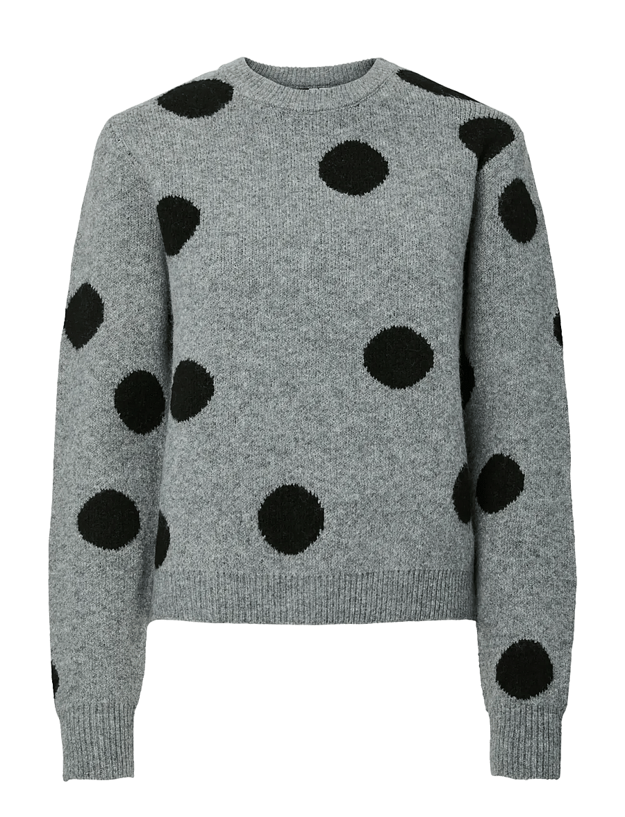 Pieces - PCOSLA LS O-NECK KNIT PULLOVER D2D - pullover - medium grey melange - 0