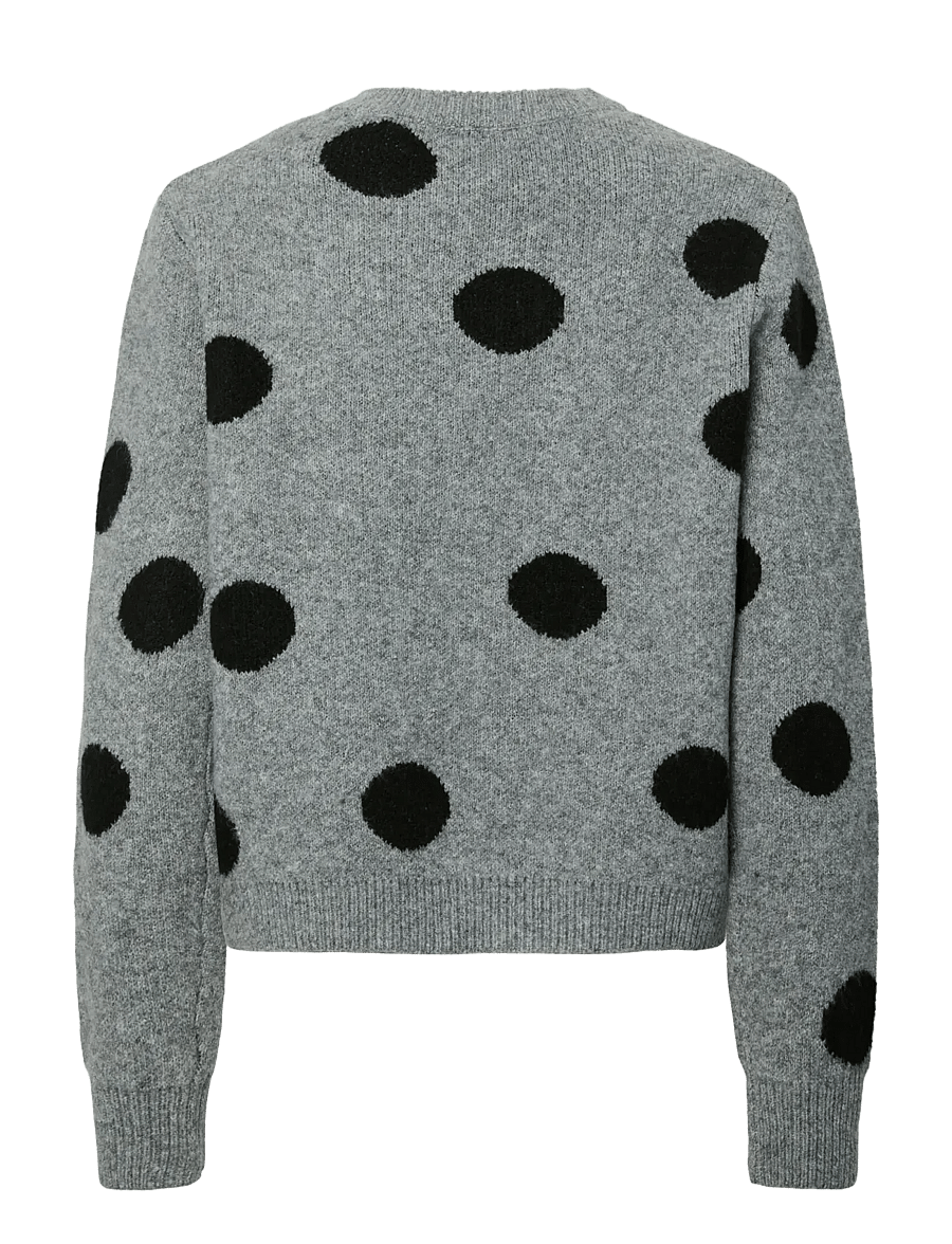 Pieces - PCOSLA LS O-NECK KNIT PULLOVER D2D - pullover - medium grey melange - 1