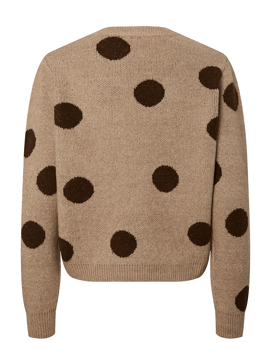Pieces - PCOSLA LS O-NECK KNIT PULLOVER D2D - stickade tröjor - toasted coconut - 1