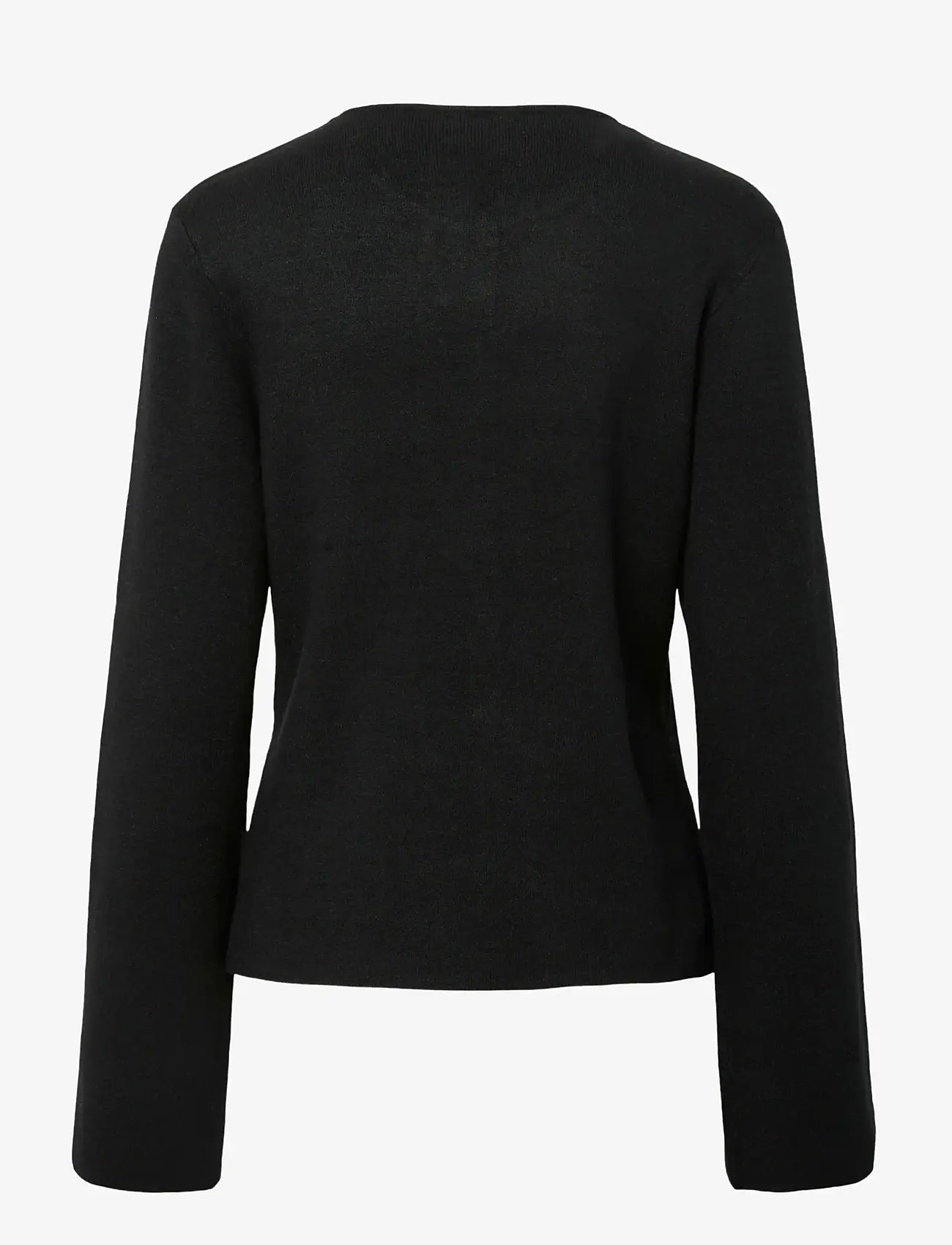 Pieces - PCFARIE LS O-NECK SPLIT KNIT D2D FSY - cardigans - black - 2