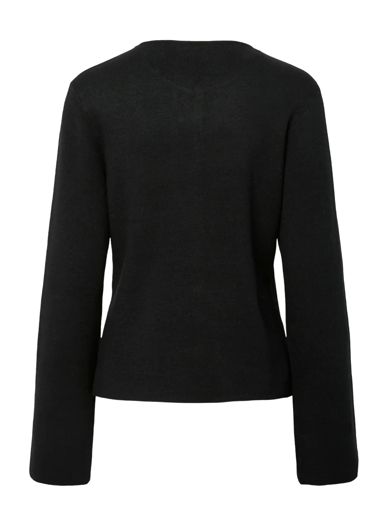 Pieces - PCFARIE LS O-NECK SPLIT KNIT D2D FSY - cardigans - black - 2