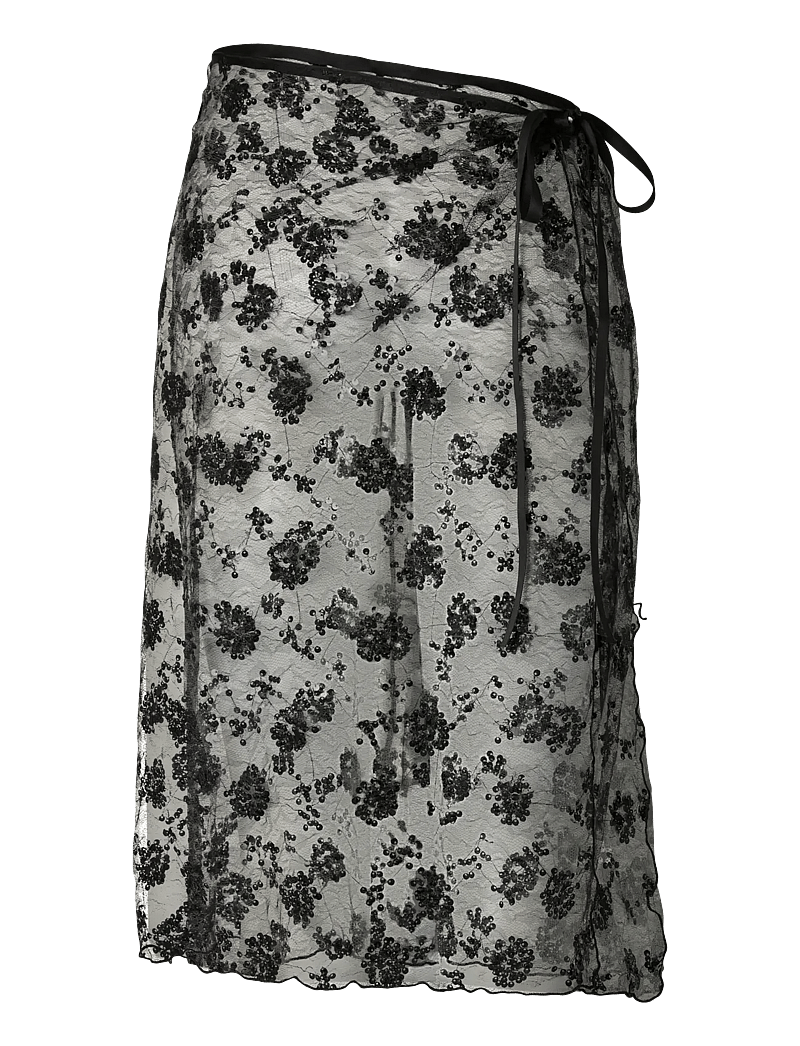 Pieces - PCNATASJA LACE SARONG - litter-seelik - black - 1