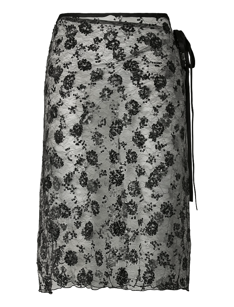 Pieces - PCNATASJA LACE SARONG - litter-seelik - black - 2