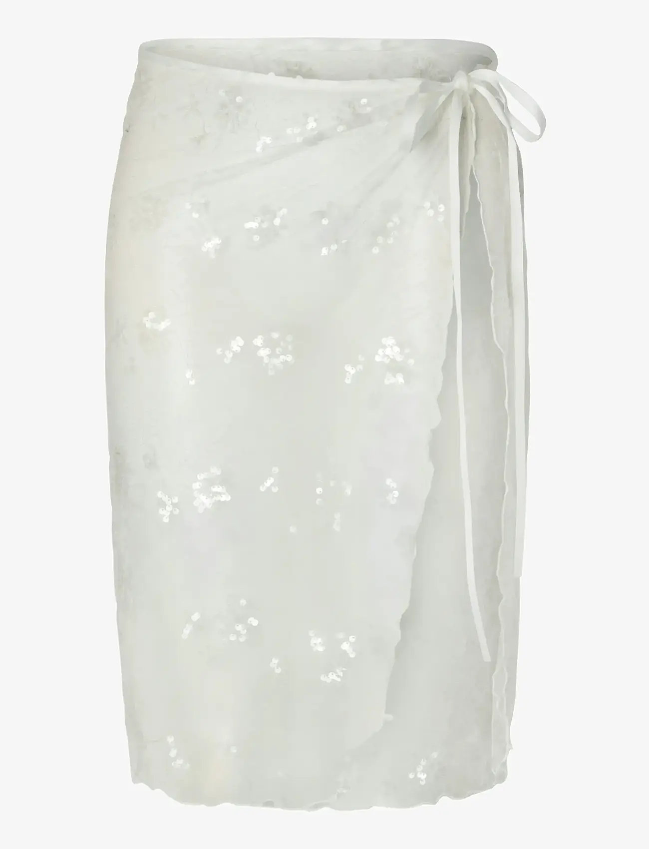 Pieces - PCNATASJA LACE SARONG - paljettkjolar - bright white - 0