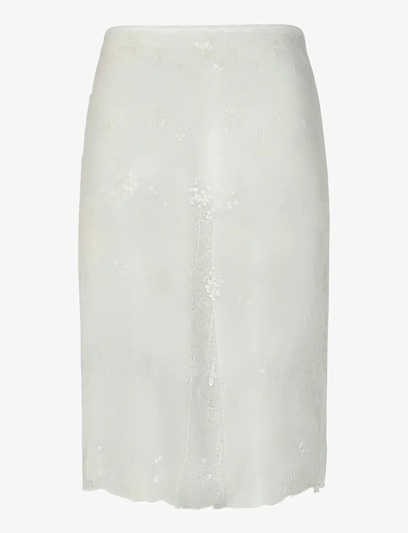 Pieces - PCNATASJA LACE SARONG - paljettkjolar - bright white - 1