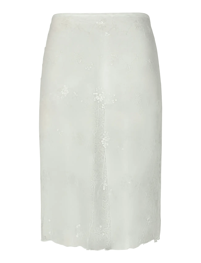 Pieces - PCNATASJA LACE SARONG - paljettkjolar - bright white - 1