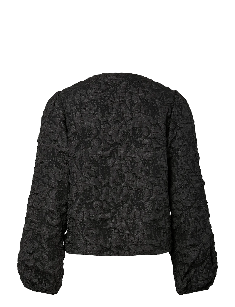 Pieces - PCGRETCHEN LS TOP WVN D2D - langærmede bluser - black - 2