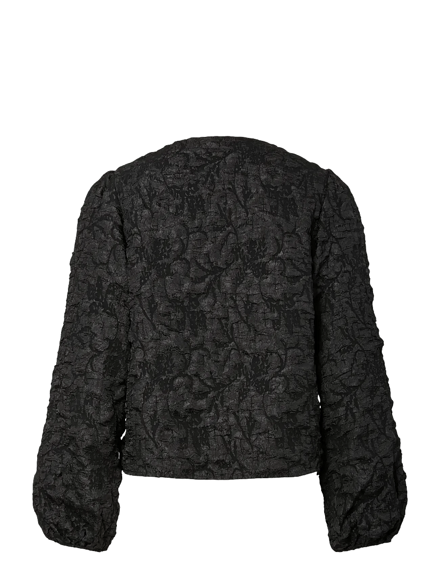 Pieces - PCGRETCHEN LS TOP WVN D2D - långärmade blusar - black - 2