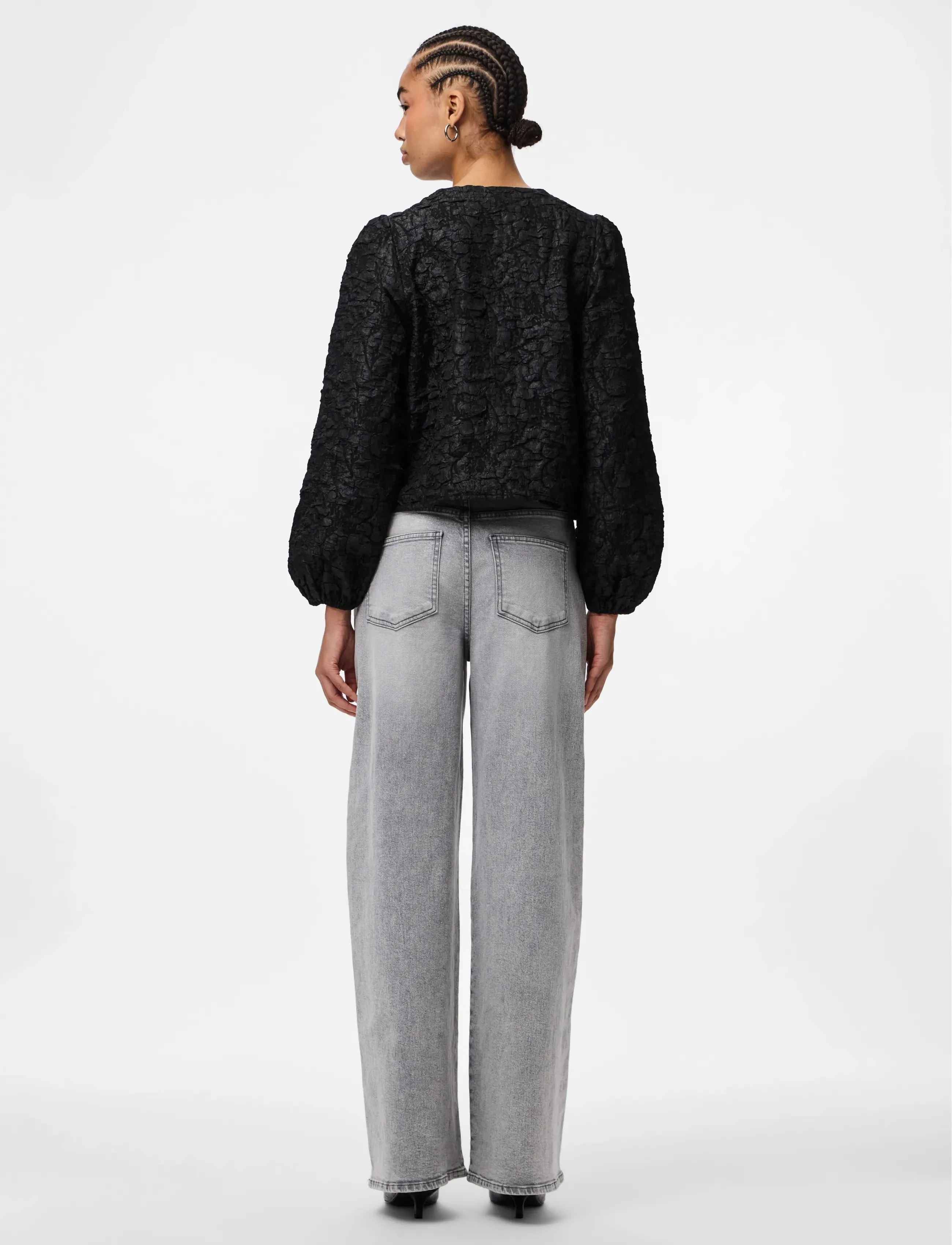 Pieces - PCGRETCHEN LS TOP WVN D2D - langärmlige blusen - black - 4