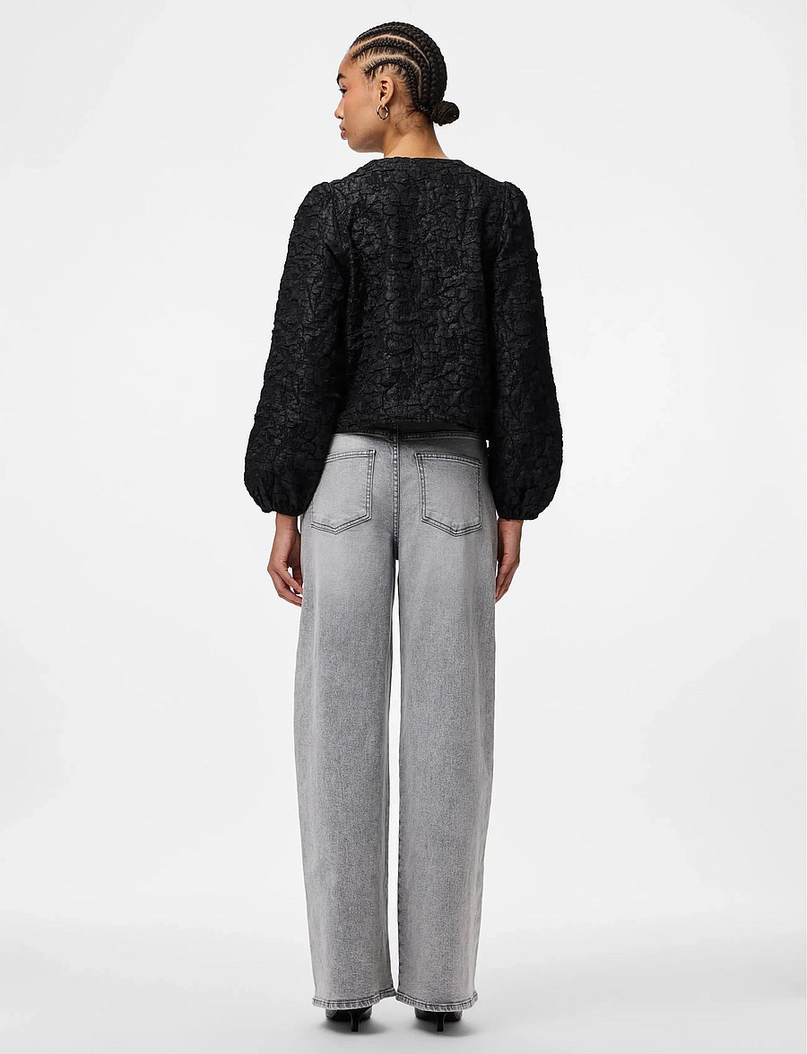 Pieces - PCGRETCHEN LS TOP WVN D2D - långärmade blusar - black - 4