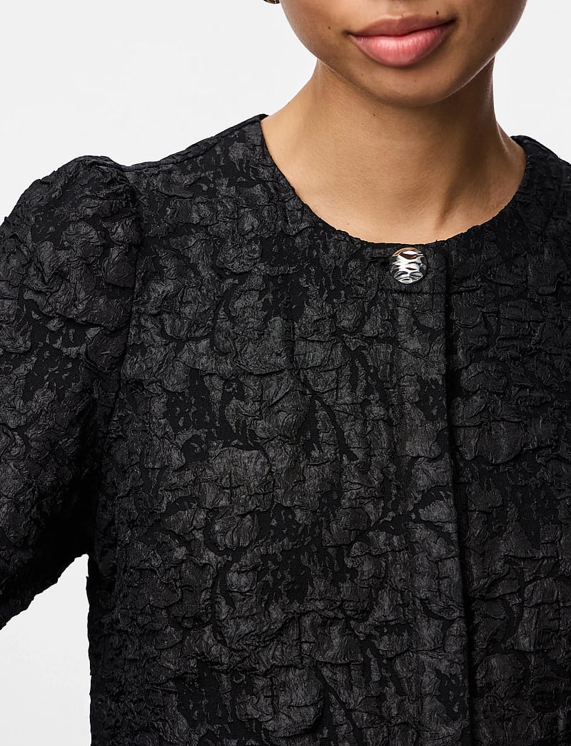 Pieces - PCGRETCHEN LS TOP WVN D2D - langærmede bluser - black - 5