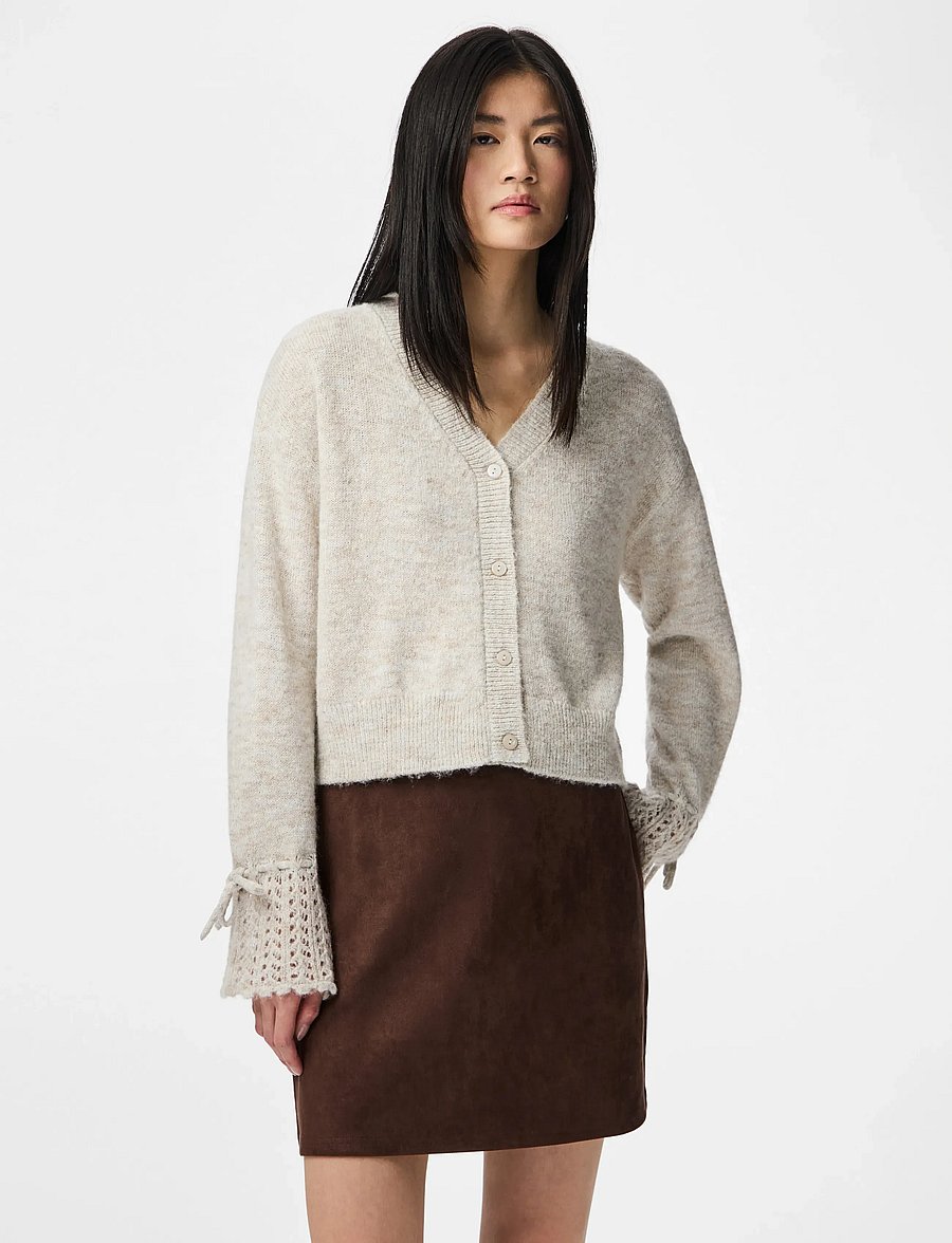 Pieces - PCSMILLA LS KNIT CARDIGAN D2D - kardiganid - dove - 0