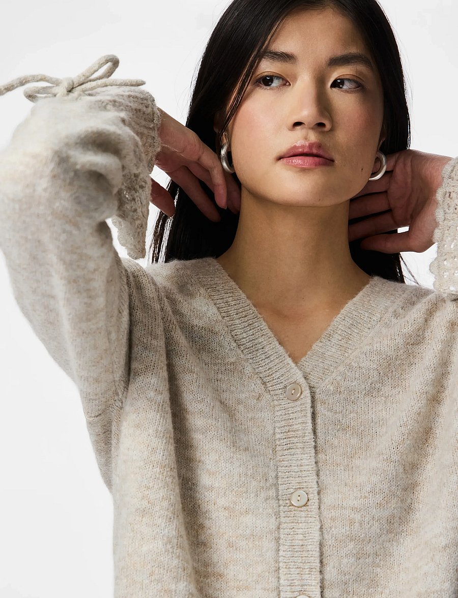 Pieces - PCSMILLA LS KNIT CARDIGAN D2D - kardiganid - dove - 5