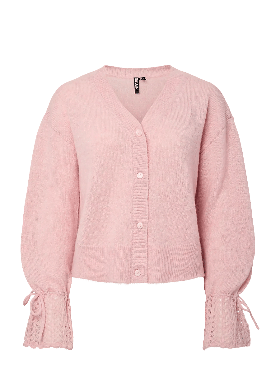 Pieces - PCSMILLA LS KNIT CARDIGAN D2D - koftor - pink tulle - 1