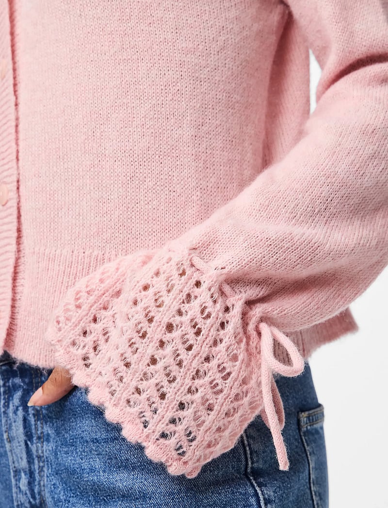 Pieces - PCSMILLA LS KNIT CARDIGAN D2D - cardigans - pink tulle - 4
