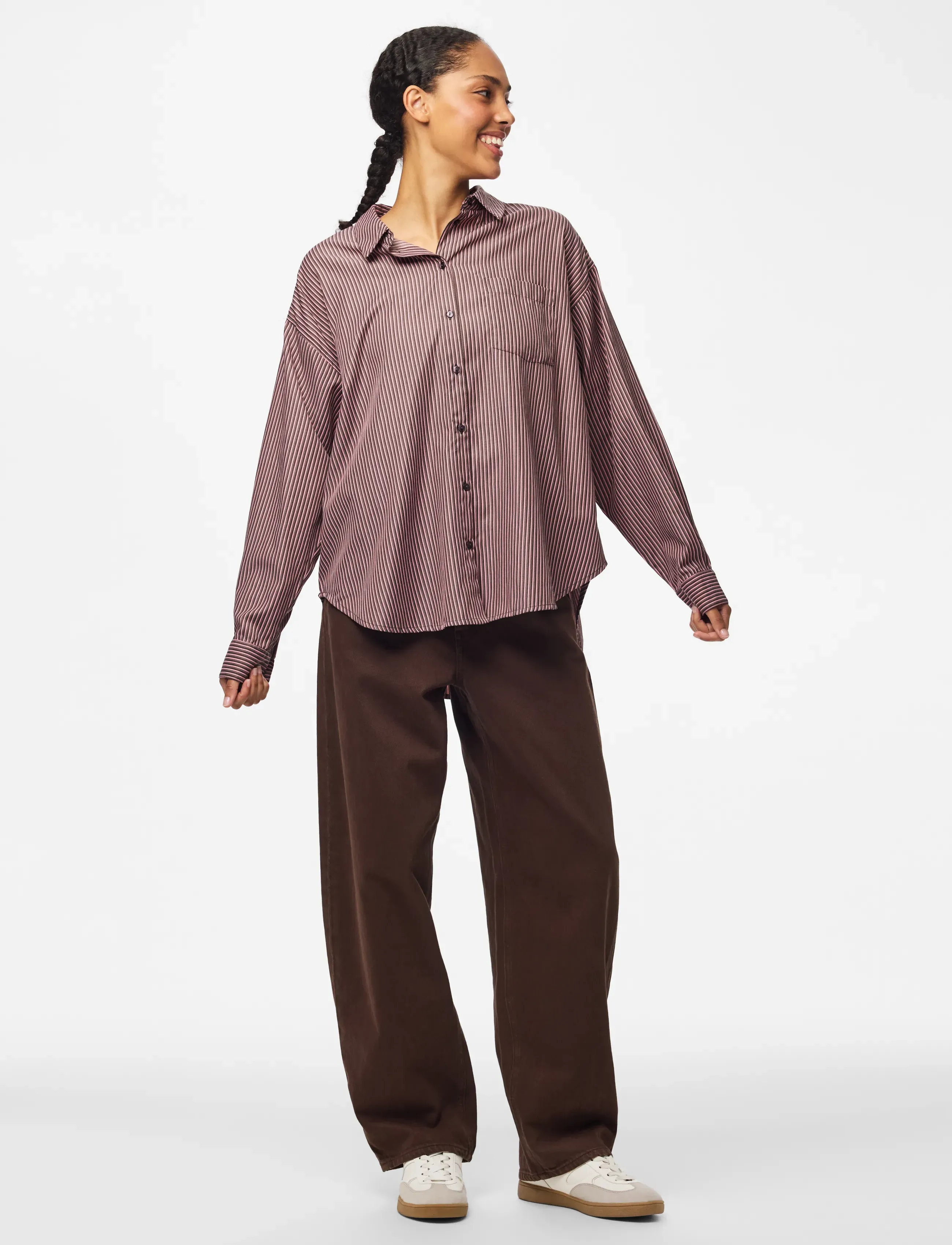 Pieces PCEMMY LS LOOSE SHIRT WVN NOOS BC - Hemden - HOT FUDGE / brown