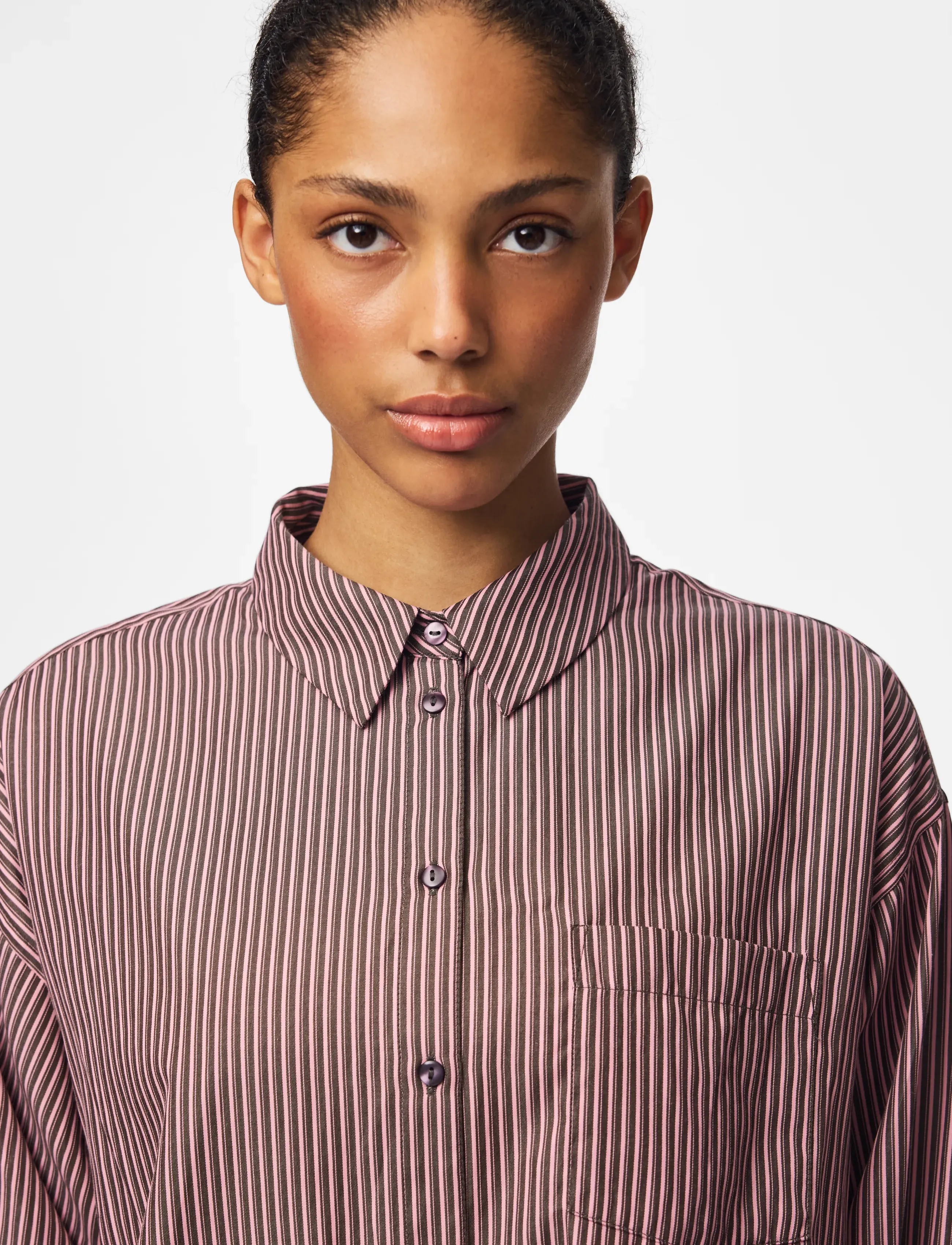 Pieces - PCEMMY LS LOOSE SHIRT WVN NOOS BC - langærmede skjorter - hot fudge - 4