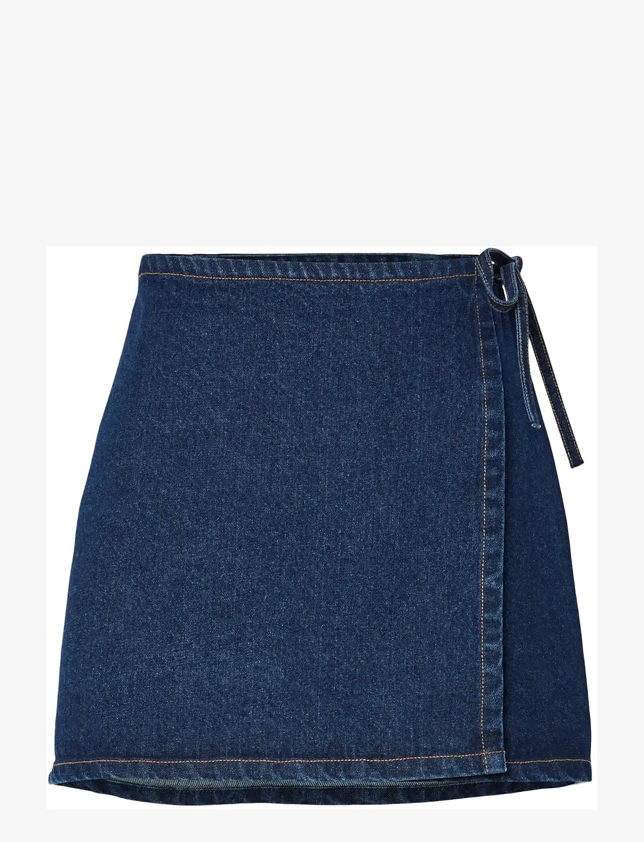Pieces - PCFLORA MW WRAP DENIM SKIRT NOOS - wickelröcke - dark blue denim - 1