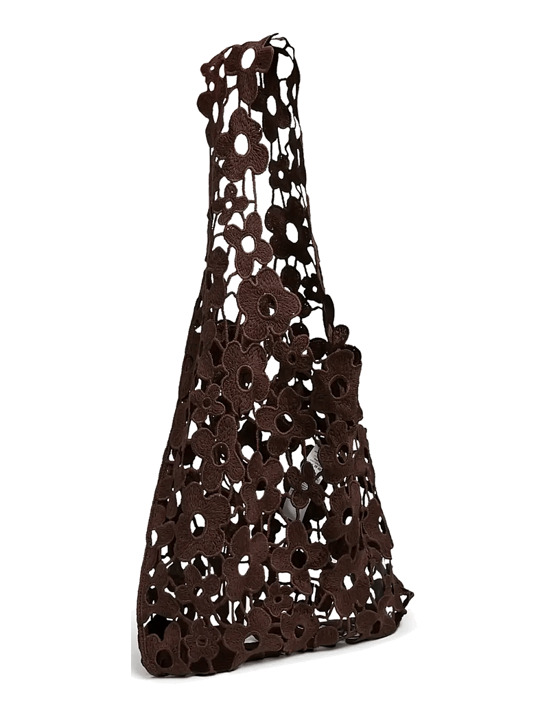Pieces - PCPERNILLE FLOWER LACE BAG - tote-stiilis kotid - chicory coffee - 0