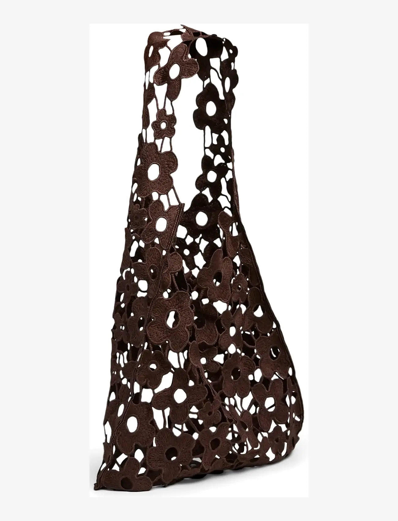 Pieces - PCPERNILLE FLOWER LACE BAG - tote-stiilis kotid - chicory coffee - 1