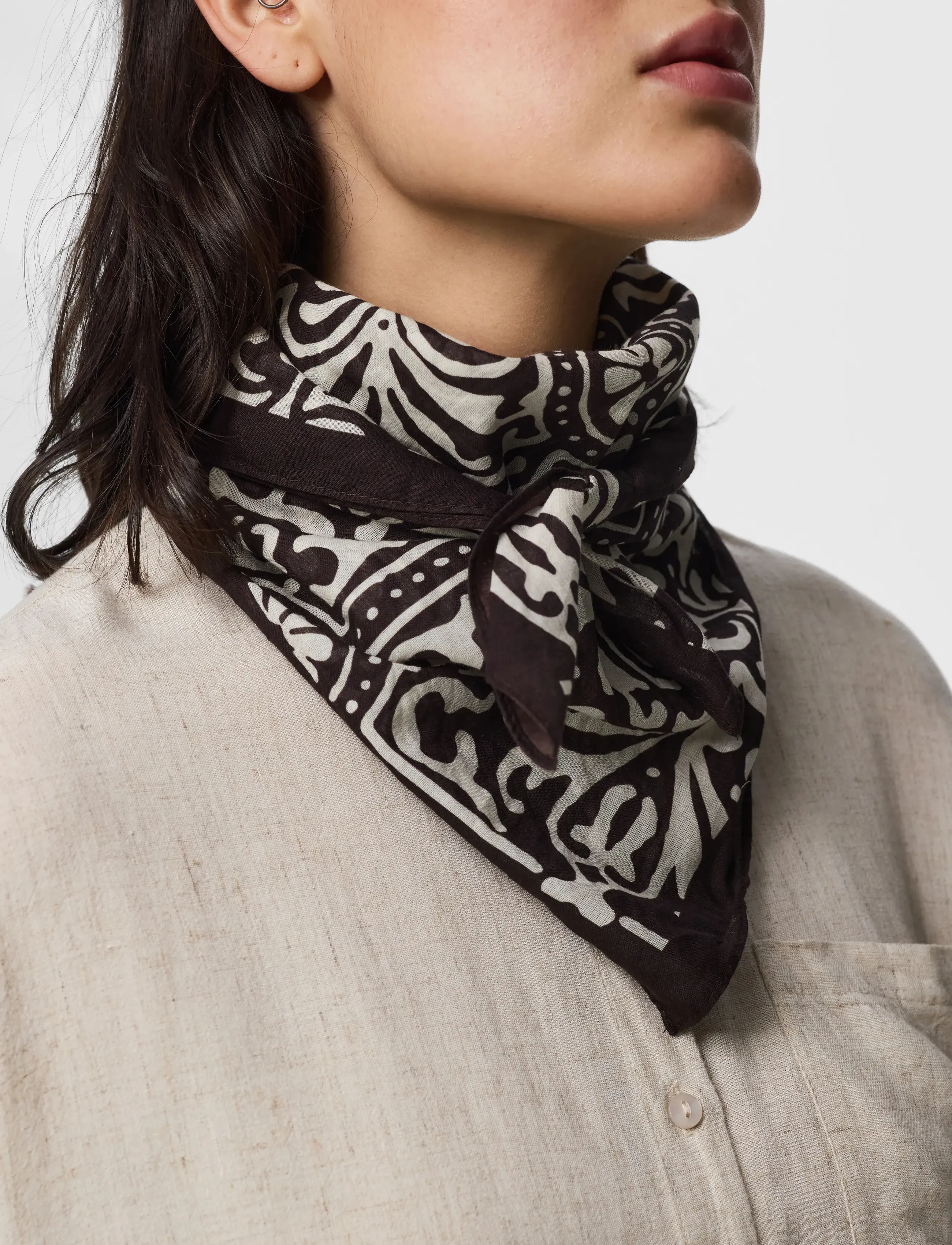 Pieces - PCPHILINE SQUARE SCARF BC - laveste priser - chicory coffee - 2