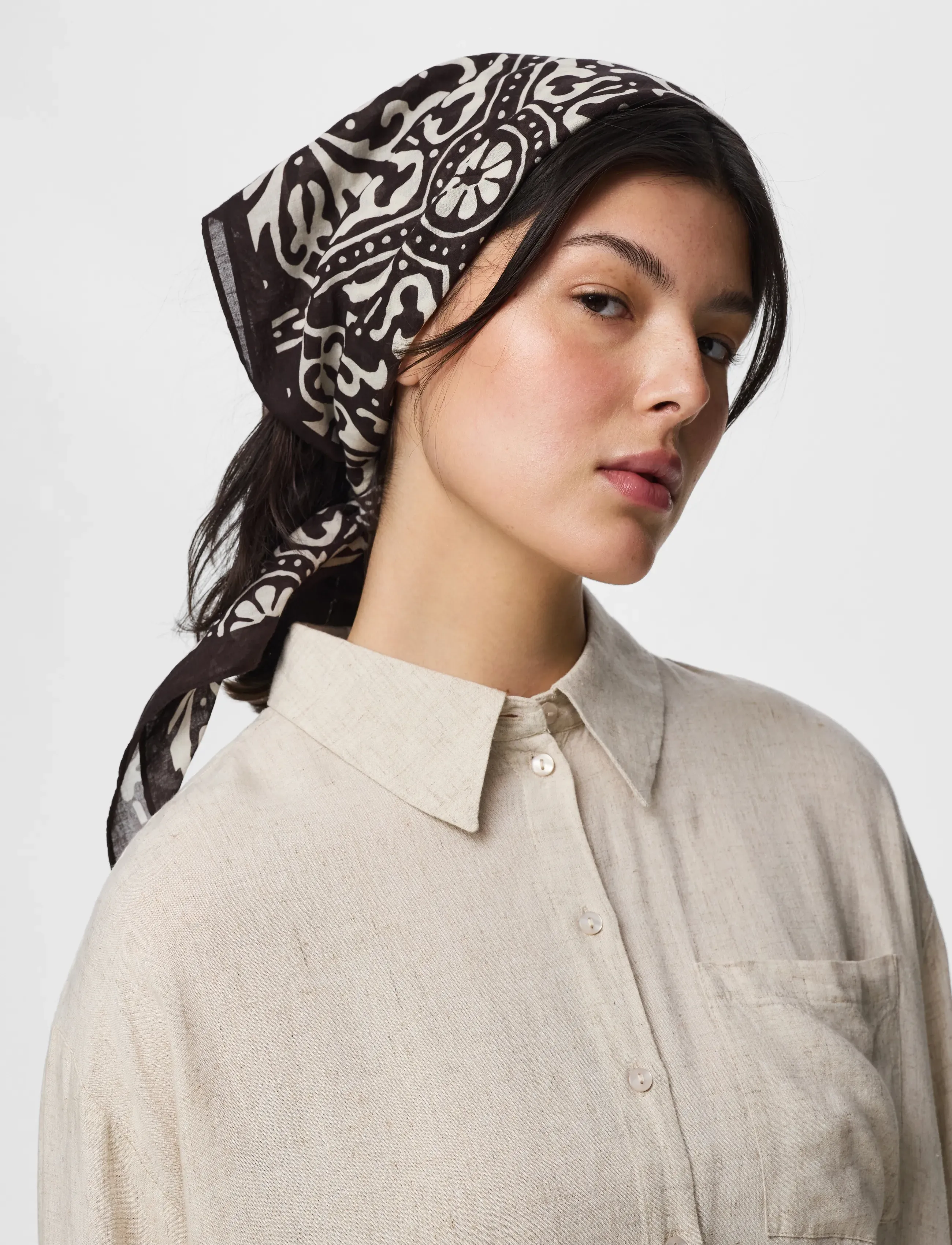 Pieces - PCPHILINE SQUARE SCARF BC - laveste priser - chicory coffee - 3