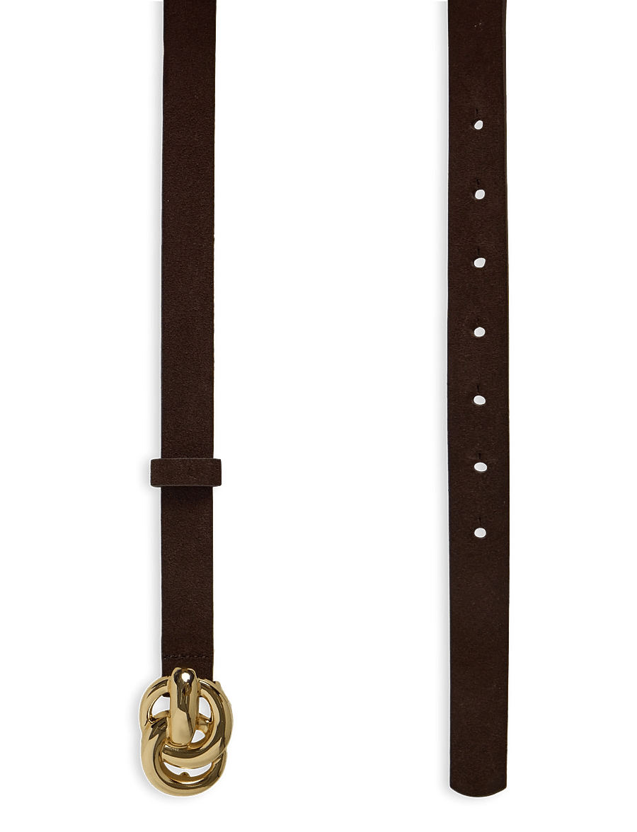 Pieces - PCPORA SUEDE JEANS BELT - paski skórzane - chicory coffee - 1